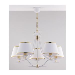 Jupiter 2084 - Lustr na řetězu SAMBA 5xE27/15W/230V bílá/zlatá 2084