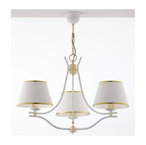 Jupiter 2085 - Lustr na řetězu SAMBA 3xE27/15W/230V bílá/zlatá 2085