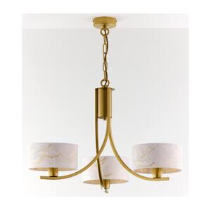 Jupiter 2096 - Lustr na řetězu ARTHUR 3xE27/15W/230V bílá/zlatá/dekor mramoru 2096