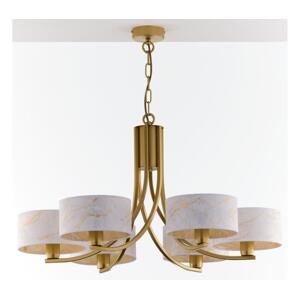 Jupiter 2098 - Lustr na řetězu ARTHUR 6xE27/15W/230V bílá/zlatá/dekor mramoru 2098