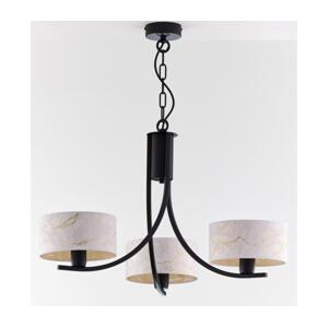 Jupiter 2103 - Lustr na řetězu ARTHUR 3xE27/15W/230V bílá/černá/dekor mramoru 2103