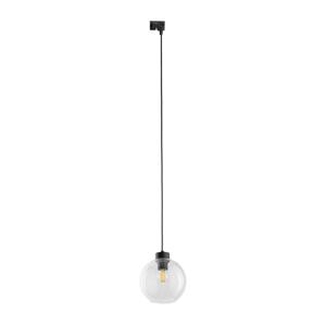 Lustr na lanku do lištového systému CUBUS 1xE27/15W/230V černá/čirá