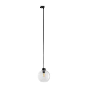 Lustr na lanku do 3-fázového lištového systému CUBUS 1xE27/15W/230V černá/čirá