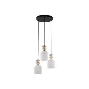 Lustr na lanku SOPHIA 3xE14/10W/230V černá/kouřová béžová/bílá