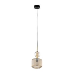 Lustr na lanku SOPHIA 1xE14/10W/230V černá/kouřová béžová