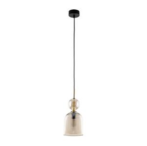 Lustr na lanku SOPHIA 1xE14/10W/230V černá/kouřová béžová