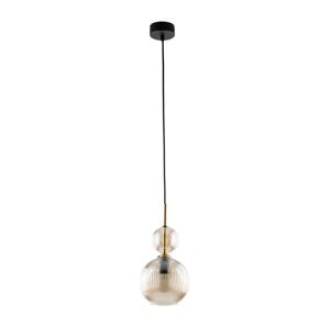 Lustr na lanku SOPHIA 1xE14/10W/230V černá/kouřová béžová