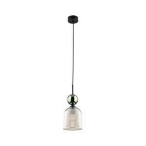 Lustr na lanku SOPHIA 1xE14/10W/230V černá/zelená/kouřová béžová