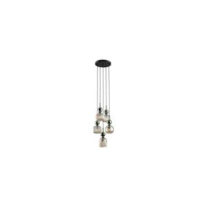 Lustr na lanku SOPHIA 5xE14/10W/230V černá/zelená/kouřová béžová