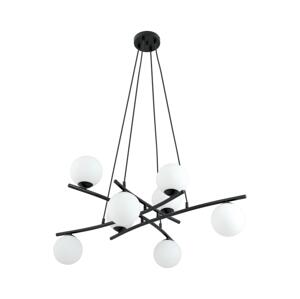 EMIBIG Lustr na lanku ESSA 8xE14/10W/230V černá/bílá
