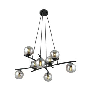 EMIBIG Lustr na lanku ESSA 8xE14/10W/230V černá/kouřová