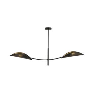 EMIBIG Lustr na tyči LOTUS 2xE14/10W/230V černá/zlatá