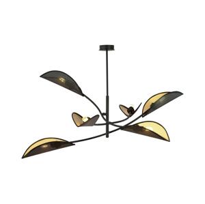 EMIBIG Lustr na tyči LOTUS 6xE14/10W/230V černá/zlatá