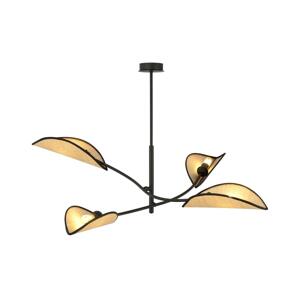 EMIBIG Lustr na tyči LOTUS 4xE14/10W/230V černá/béžová