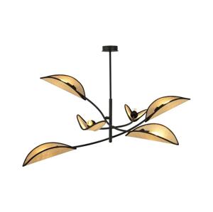 EMIBIG Lustr na tyči LOTUS 6xE14/10W/230V černá/béžová