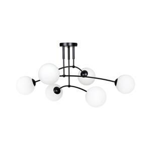 EMIBIG Lustr na tyči PREGOS 6xE14/10W/230V černá/bílá