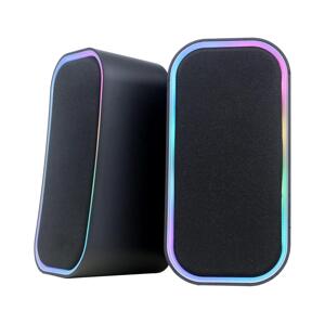 USB Reproduktory s RGB podsvícením 2x3W/5V černá