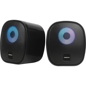 USB Reproduktory s RGB podsvícením 2x3W/5V černá