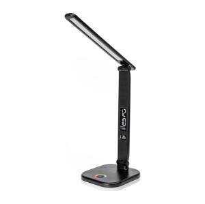 LED RGBW Stm. lampa s bezdr. nab., displejem, USB portem 6W/5V 3000-6500K černá