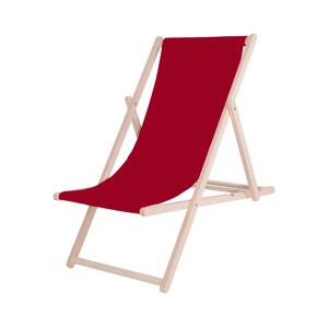 Zahradní lehátko burgundy/buk