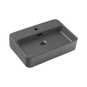 COMAD COMAD  2 MATT DARK GREY - Umyvadlo na desku  55x38 cm matná šedá
