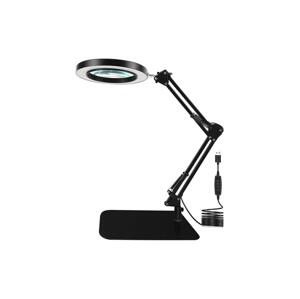 LED Stmívatelná stolní lampa s lupou LED/11W/5V černá
