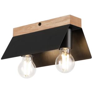 Stropní svítidlo ESME 2xE27/15W/230V černá/dub