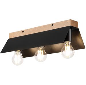 Stropní svítidlo ESME 3xE27/15W/230V černá/dub