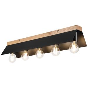 Stropní svítidlo ESME 5xE27/15W/230V černá/dub