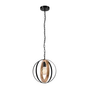 Lustr na řetězu ONDA 1xE27/15W/230V černá/dub