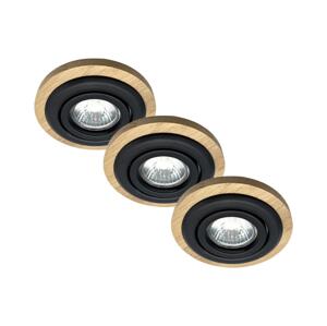 SADA 3x Podhledové svítidlo TOBBY 1xG9/20W/230V pr. 11,5 cm dub/černá