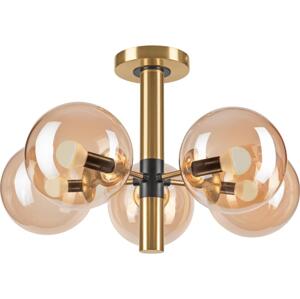 Lustr na tyči ROLLO 5xE14/5W/230V zlatá/kouřová béžová LM-5.218/ZŁOTY/E14