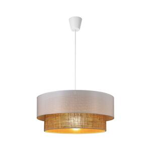 Lustr na lanku BORHO 1xE27/60W/230V bílá/juta 0376