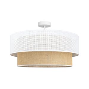 Přisazený lustr BORHO 1xE27/60W/230V bílá/juta 0378