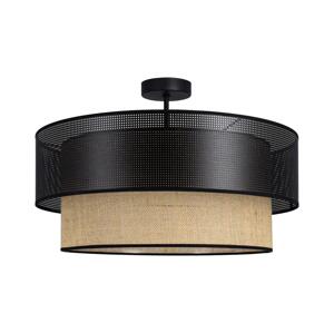 Přisazený lustr BORHO 1xE27/60W/230V černá/juta 0436