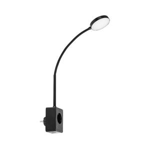 Rabalux Rabalux 71284 - LED Stmív. nástěnná lampa TIVRO 4W/230V s USB do zásuvky černá