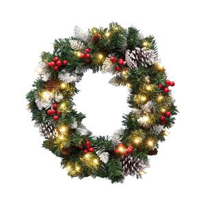 LED Vánoční věnec 35xLED/3xAA 8 funkcí pr. 45 cm IP44 teplá bílá 5005610