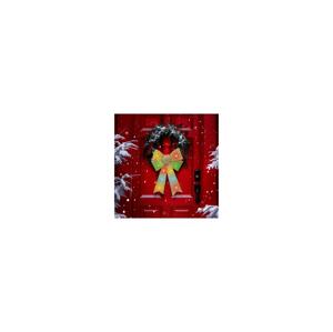 LED RGB Vánoční dekorace 11xLED/3xLR44 40x30 cm mašle zlatá gl-58956B