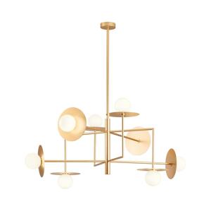 Redo 01-2735 - Lustr na tyči PLATO 8xG9/10W/230V zlatá 01-2735