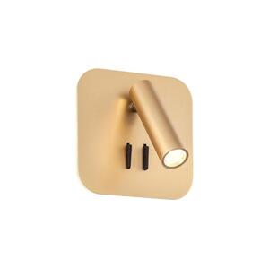 Redo 01-2977 - LED Nástěnné svítidlo QUDA LED/6W/230V + LED/3W CRI 90 USB zlatá 01-2977