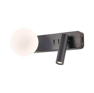 Redo Redo 01-2994 - LED Nástěnné svítidlo OASIS LED/3W/230V+1xG9/10W USB CRI 90 černá