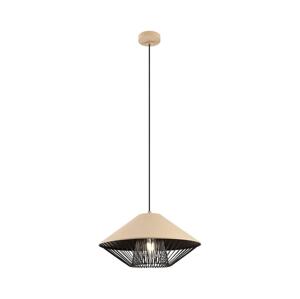Redo Redo 01-3007 - Lustr na lanku GRILL 1xE27/42W/230V pr. 39,6 cm černá/béžová