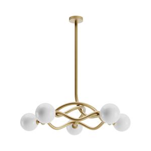 Redo 01-3258 - Lustr na tyči CONFUSIO 5xE14/28W/230V pr. 96 cm zlatá 01-3258