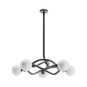 Redo 01-3259 - Lustr na tyči CONFUSIO 5xE14/28W/230V pr. 96 cm černá 01-3259