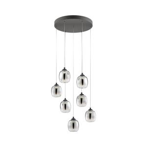 Redo 01-3489 - LED Stmívatelný lustr na lanku KHADI 7xLED/5W/230V černá/kouřová 01-3489