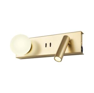 Redo 01-4661 - LED Nástěnné svítidlo NORMA LED/5W/230V + LED/3W CRI 90 USB zlatá 01-4661