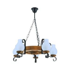 Exodus Lighting Srl Lustr na řetězu ROATA 5xE14/40W/230V pr. 30 cm buk - FSC certifikováno