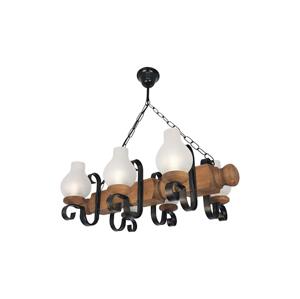Exodus Lighting Srl Lustr na řetězu RUSTIC 6xE14/40W/230V buk - FSC certifikováno