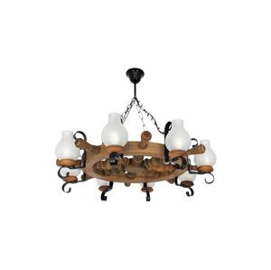 Exodus Lighting Srl Lustr na řetězu TIMONA 8xE14/40W/230V buk - FSC certifikováno