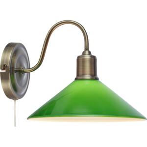 Markslöjd Markslöjd 108866 - Nástěnná lampa VELA 1xE27/40W/230V mosaz/zelená